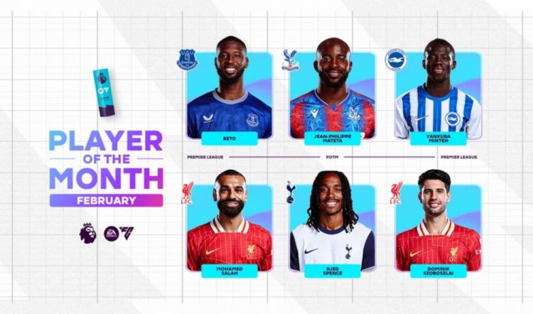  英超2月最佳候選：貝托、馬特塔、明特、薩拉赫、斯賓塞、索博