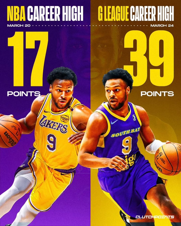  在進(jìn)步！布朗尼一周內(nèi)先后創(chuàng)下個(gè)人NBA和G聯(lián)盟單場得分新紀(jì)錄