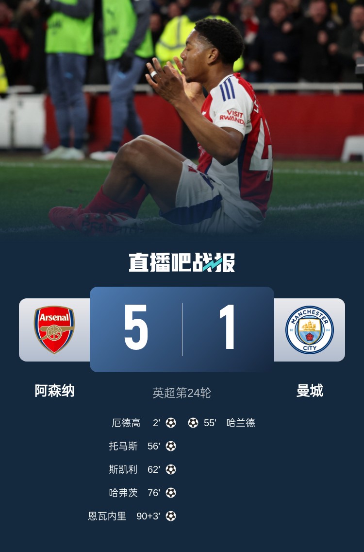  硬氣槍手無畏強(qiáng)敵！阿森納本賽季5-1碾壓曼城，3-0完勝皇馬